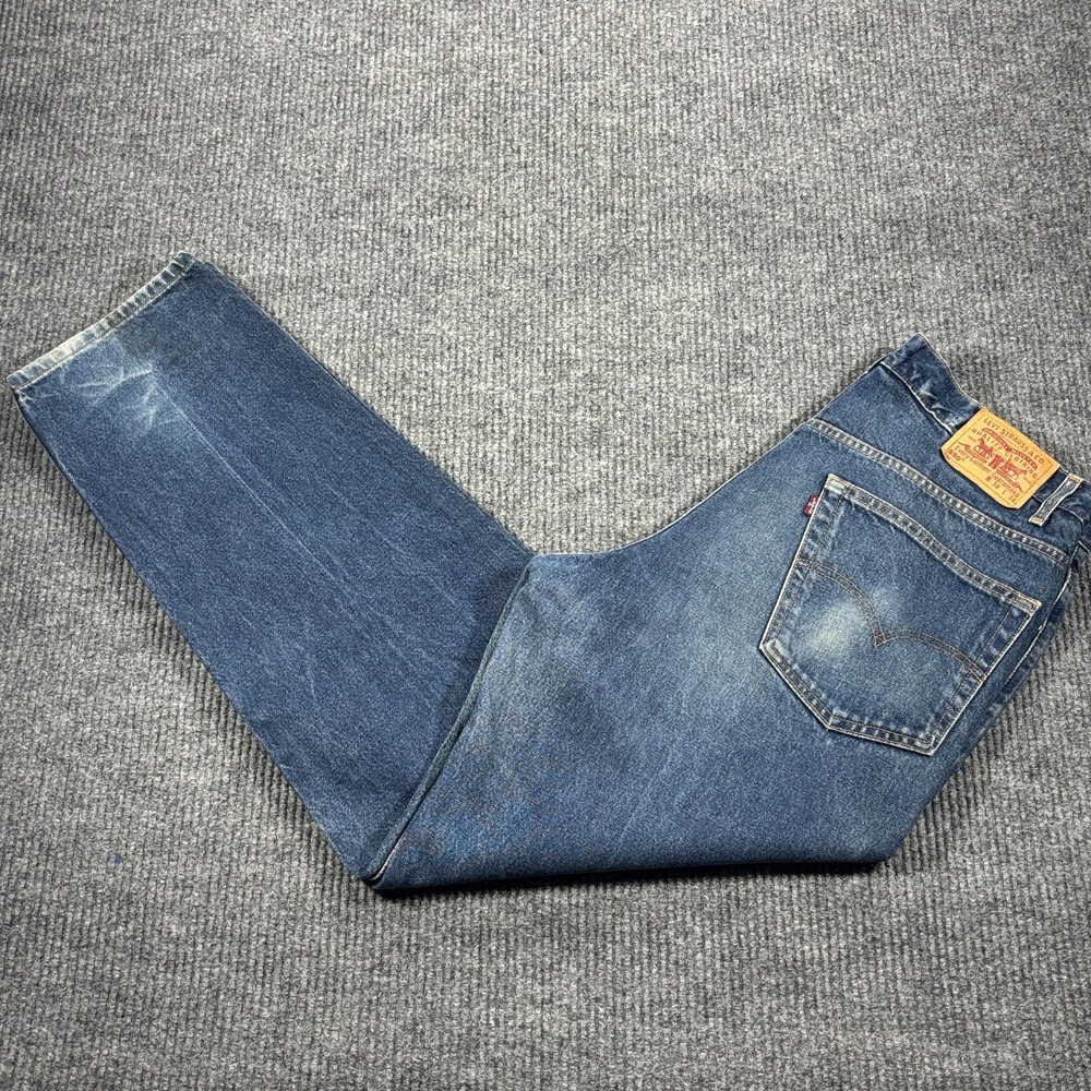 Levi Strauss 550 Relaxed Fit Jeans Men 38x34 Blue Y2K Vintage Black Batwing Tag - Picture 1 of 16